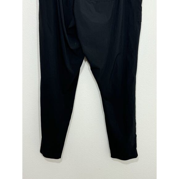 Athleta Skyline Travel Pants Paper Bag High Waist Tie Belted Black Activewear 10 - Picture 8 of 10